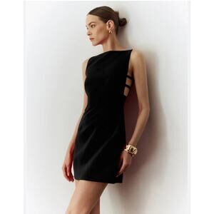 Commense Sleeveless Cutout Solid Dress Black Small Cocktail Wedding Dance NWT